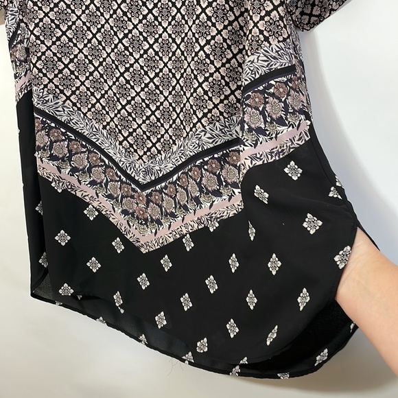 Daniel Rainn tunic blouse plus size 1X mixed print - Picture 6 of 9